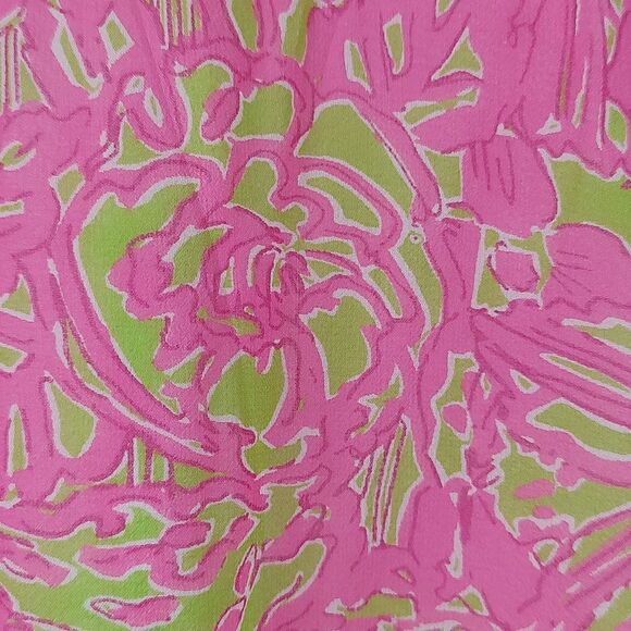 Lilly Pulitzer Silk Clare Dress Daiquiri Pin Secret Garden Print Size 6 - Picture 10 of 11